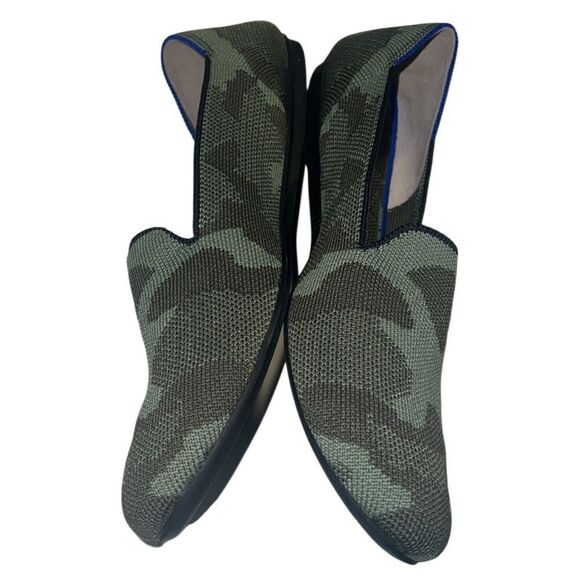 Rothy's Olive Green Camo Round Toe Knit Slip On Flats Size 9 - Picture 8 of 11